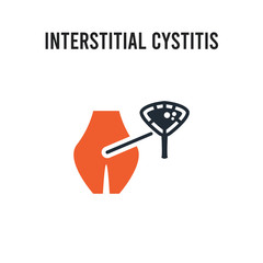 Interstitial cystitis vector icon on white background. Red and black colored Interstitial cystitis icon. Simple element illustration sign symbol EPS