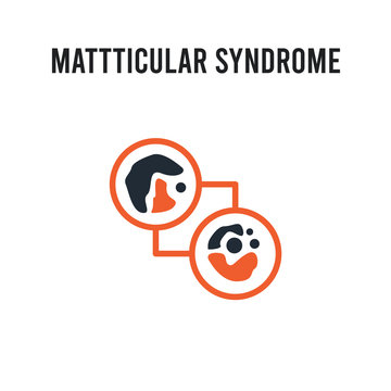 Mattticular syndrome vector icon on white background. Red and black colored Mattticular syndrome icon. Simple element illustration sign symbol EPS