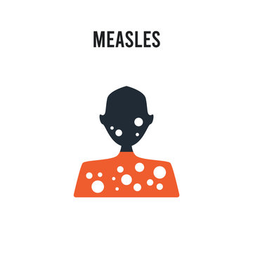 Measles vector icon on white background. Red and black colored Measles icon. Simple element illustration sign symbol EPS