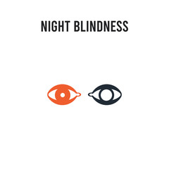 Night blindness vector icon on white background. Red and black colored Night blindness icon. Simple element illustration sign symbol EPS
