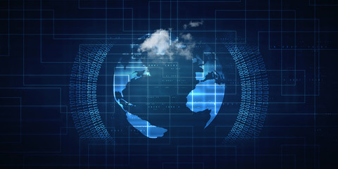 2d illustration world map abstract background