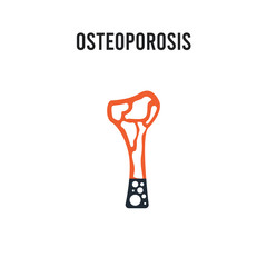 Osteoporosis vector icon on white background. Red and black colored Osteoporosis icon. Simple element illustration sign symbol EPS