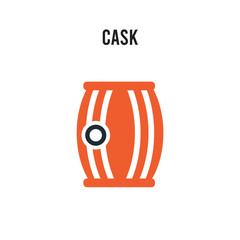 Cask vector icon on white background. Red and black colored Cask icon. Simple element illustration sign symbol EPS