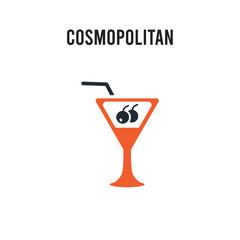 Cosmopolitan vector icon on white background. Red and black colored Cosmopolitan icon. Simple element illustration sign symbol EPS