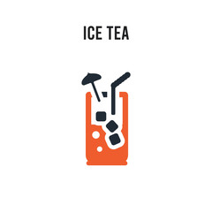 Ice Tea vector icon on white background. Red and black colored Ice Tea icon. Simple element illustration sign symbol EPS