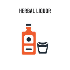 Herbal liquor vector icon on white background. Red and black colored Herbal liquor icon. Simple element illustration sign symbol EPS