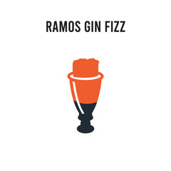 Ramos Gin Fizz vector icon on white background. Red and black colored Ramos Gin Fizz icon. Simple element illustration sign symbol EPS