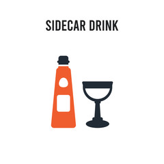 sidecar drink vector icon on white background. Red and black colored sidecar drink icon. Simple element illustration sign symbol EPS