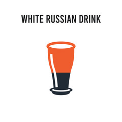 White Russian drink vector icon on white background. Red and black colored White Russian drink icon. Simple element illustration sign symbol EPS