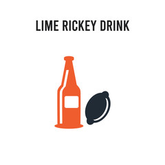 Lime Rickey drink vector icon on white background. Red and black colored Lime Rickey drink icon. Simple element illustration sign symbol EPS