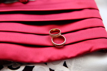 Wedding rings prepared for the wedding