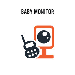 baby monitor vector icon on white background. Red and black colored baby monitor icon. Simple element illustration sign symbol EPS