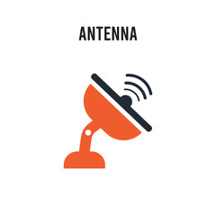 Antenna vector icon on white background. Red and black colored Antenna icon. Simple element illustration sign symbol EPS