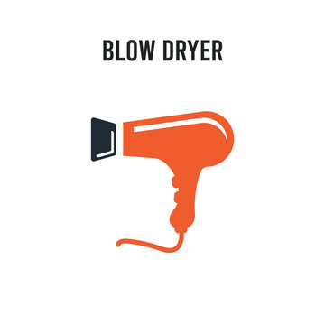 blow dryer vector icon on white background. Red and black colored blow dryer icon. Simple element illustration sign symbol EPS
