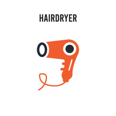 Hairdryer vector icon on white background. Red and black colored Hairdryer icon. Simple element illustration sign symbol EPS