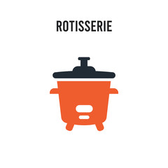 rotisserie vector icon on white background. Red and black colored rotisserie icon. Simple element illustration sign symbol EPS
