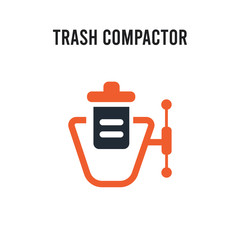 trash compactor vector icon on white background. Red and black colored trash compactor icon. Simple element illustration sign symbol EPS