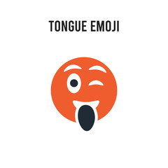 Tongue emoji vector icon on white background. Red and black colored Tongue emoji icon. Simple element illustration sign symbol EPS