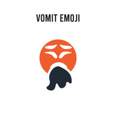 Vomit emoji vector icon on white background. Red and black colored Vomit emoji icon. Simple element illustration sign symbol EPS