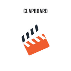 Naklejka premium Clapboard vector icon on white background. Red and black colored Clapboard icon. Simple element illustration sign symbol EPS