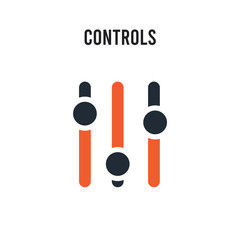 Controls vector icon on white background. Red and black colored Controls icon. Simple element illustration sign symbol EPS
