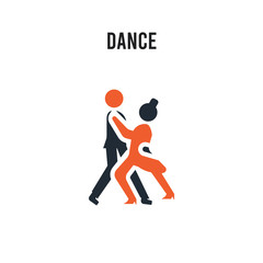 dance vector icon on white background. Red and black colored dance icon. Simple element illustration sign symbol EPS