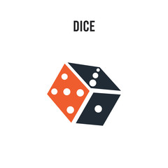 Dice vector icon on white background. Red and black colored Dice icon. Simple element illustration sign symbol EPS