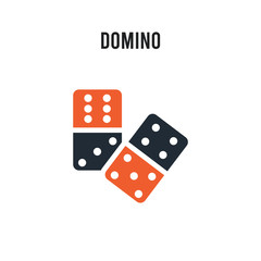 Domino vector icon on white background. Red and black colored Domino icon. Simple element illustration sign symbol EPS