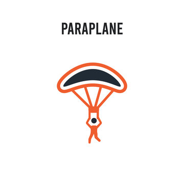 paraplane vector icon on white background. Red and black colored paraplane icon. Simple element illustration sign symbol EPS