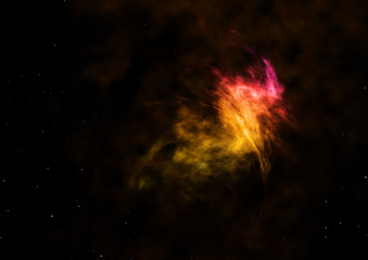 Fototapeta premium Being shone nebula and star field. 3D rendering