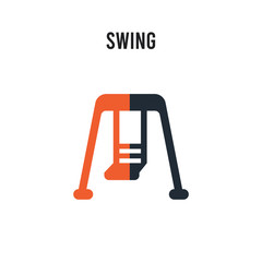 Swing vector icon on white background. Red and black colored Swing icon. Simple element illustration sign symbol EPS