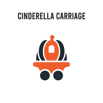 Cinderella carriage vector icon on white background. Red and black colored Cinderella carriage icon. Simple element illustration sign symbol EPS