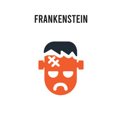 Frankenstein vector icon on white background. Red and black colored Frankenstein icon. Simple element illustration sign symbol EPS