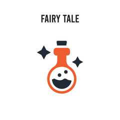 Fairy tale vector icon on white background. Red and black colored Fairy tale icon. Simple element illustration sign symbol EPS