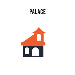 Palace vector icon on white background. Red and black colored Palace icon. Simple element illustration sign symbol EPS