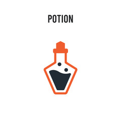 Potion vector icon on white background. Red and black colored Potion icon. Simple element illustration sign symbol EPS