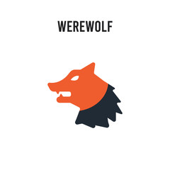Werewolf vector icon on white background. Red and black colored Werewolf icon. Simple element illustration sign symbol EPS