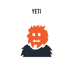 Yeti vector icon on white background. Red and black colored Yeti icon. Simple element illustration sign symbol EPS