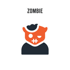 Zombie vector icon on white background. Red and black colored Zombie icon. Simple element illustration sign symbol EPS