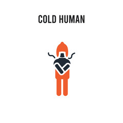 cold human vector icon on white background. Red and black colored cold human icon. Simple element illustration sign symbol EPS