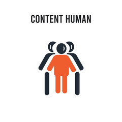 content human vector icon on white background. Red and black colored content human icon. Simple element illustration sign symbol EPS