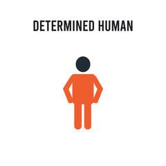 determined human vector icon on white background. Red and black colored determined human icon. Simple element illustration sign symbol EPS
