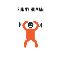 funny human vector icon on white background. Red and black colored funny human icon. Simple element illustration sign symbol EPS