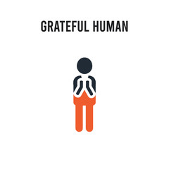 grateful human vector icon on white background. Red and black colored grateful human icon. Simple element illustration sign symbol EPS
