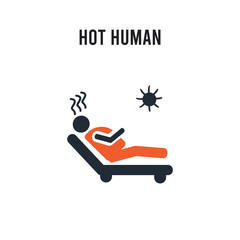 hot human vector icon on white background. Red and black colored hot human icon. Simple element illustration sign symbol EPS