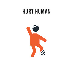 hurt human vector icon on white background. Red and black colored hurt human icon. Simple element illustration sign symbol EPS