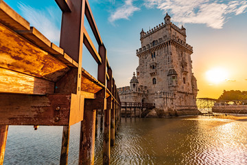 Small bridge leading to tower of Belem