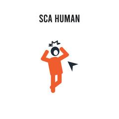 sca human vector icon on white background. Red and black colored sca human icon. Simple element illustration sign symbol EPS