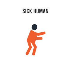sick human vector icon on white background. Red and black colored sick human icon. Simple element illustration sign symbol EPS
