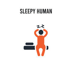 sleepy human vector icon on white background. Red and black colored sleepy human icon. Simple element illustration sign symbol EPS